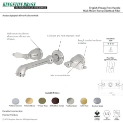 Kingston Brass Two-Handle Wall Mount Bathroom Faucet