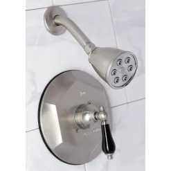 Kingston Brass VB4638PKLSO Metropolitan Onyx Shower Faucet Only with Lever Handle in Brushed Nickel