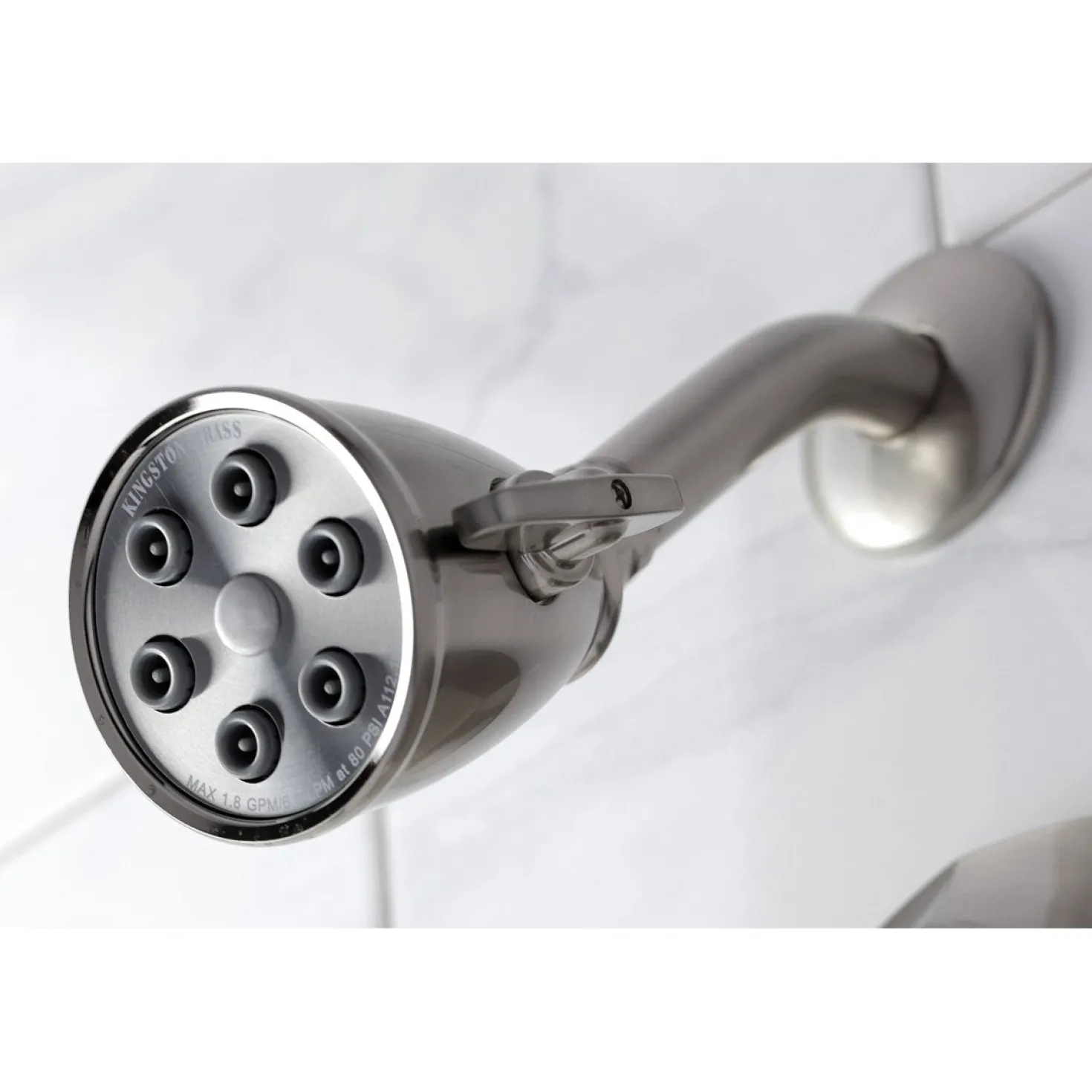 Kingston Brass VB4638PKLSO Metropolitan Onyx Shower Faucet Only with Lever Handle in Brushed Nickel