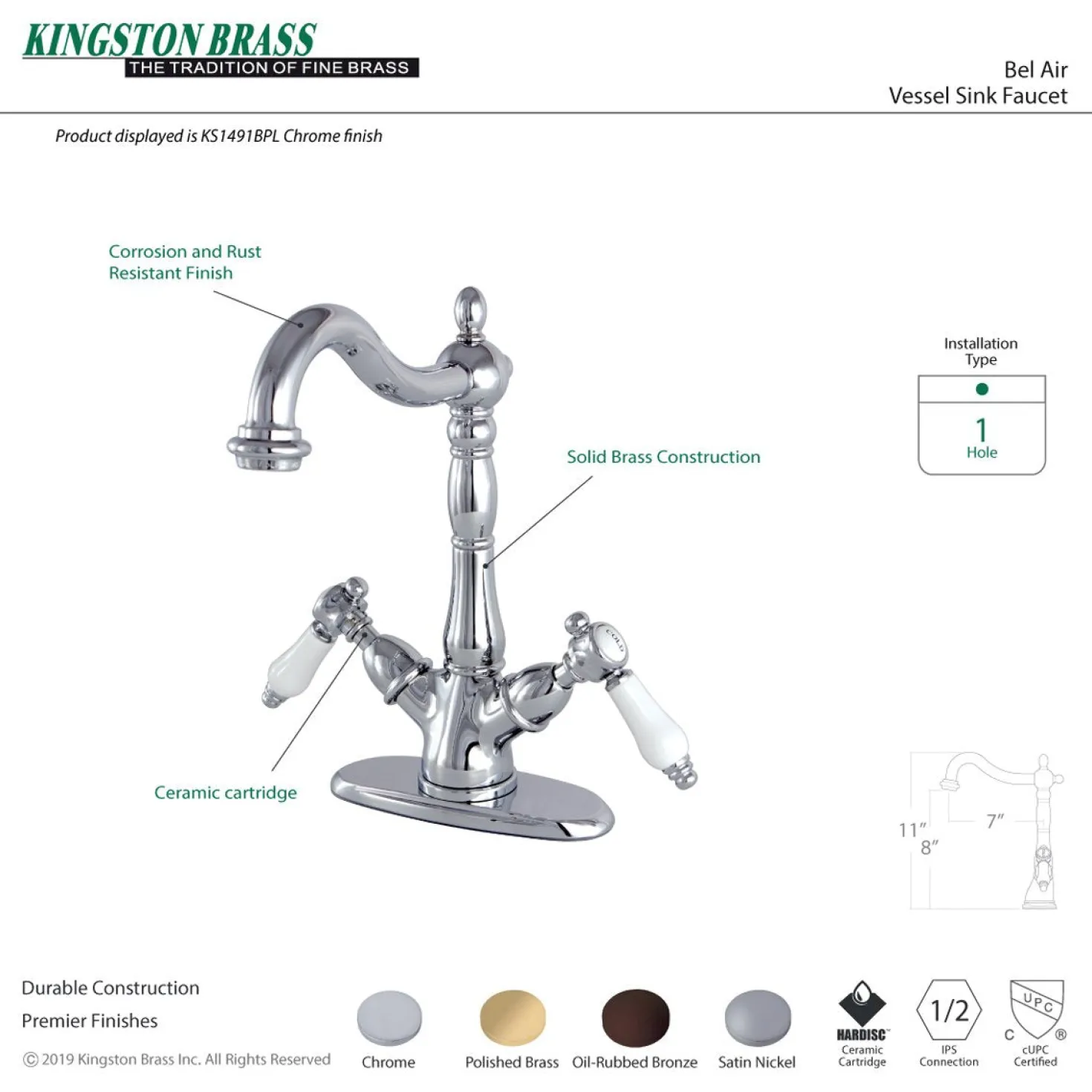 Kingston Brass Vessel Sink Faucet