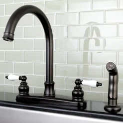 Kingston Brass Victorian Centerset Deck Mount Kitchen Faucet