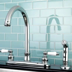Kingston Brass Victorian Centerset Deck Mount Kitchen Faucet