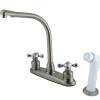 Kingston Brass Victorian Cross-Handle Centerset Kitchen Faucet