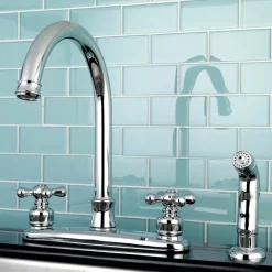 Kingston Brass Victorian Deck Mount Centerset Kitchen Faucet