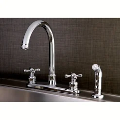 Kingston Brass Victorian Deck Mount Centerset Kitchen Faucet