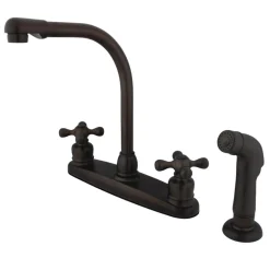 Kingston Brass Victorian Deck Mount Centerset 4-Hole Kitchen Faucet