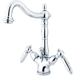 Kingston Brass Victorian Deck Mount 4-Inch Centerset 3-Hole Bathroom Faucet
