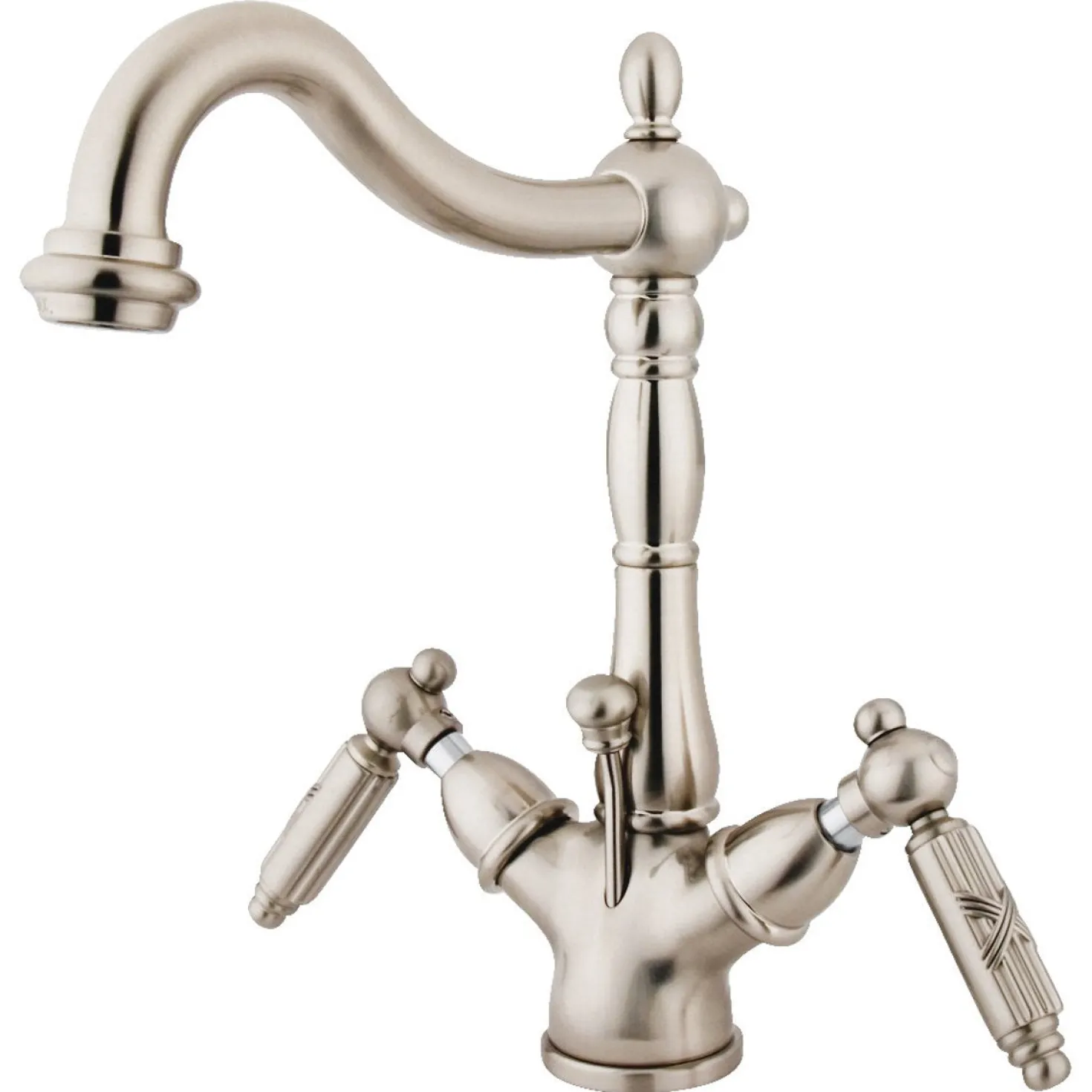 Kingston Brass Victorian Deck Mount 4-Inch Centerset 3-Hole Bathroom Faucet
