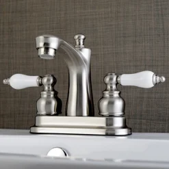 Kingston Brass Victorian Deck Mount 4-Inch Centerset Bathroom Faucet