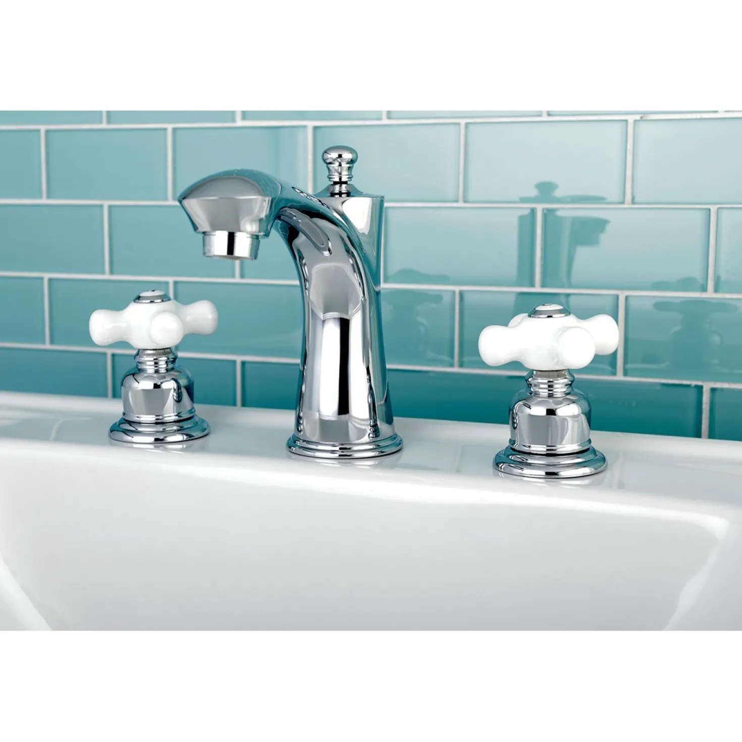 Kingston Brass Victorian Deck Mount 8" Widespread Bathroom Faucet