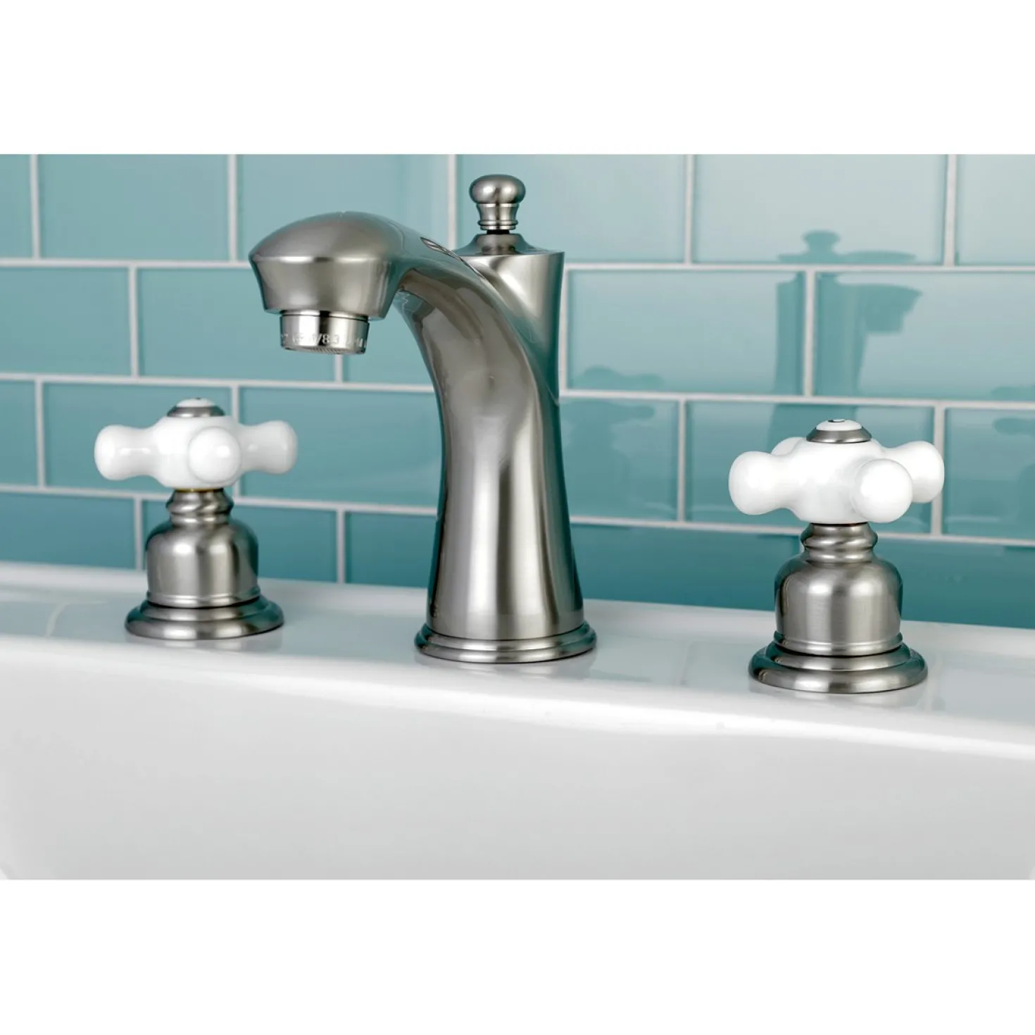 Kingston Brass Victorian Deck Mount 8" Widespread Bathroom Faucet