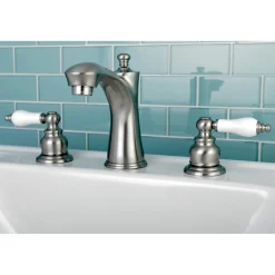 Kingston Brass Victorian Deck Mount 8-Inch Widespread Bathroom Faucet