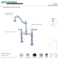 Kingston Brass Victorian 2-Hole Deck Mount Vessel Sink Faucet