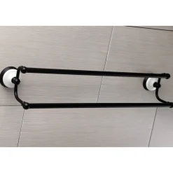 Kingston Brass Victorian 24-Inch Dual Towel Bar in Matte Black