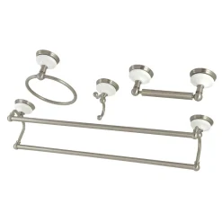 Kingston Brass Victorian 4-Pieces Dual Towel Bar Bathroom Hardware Set