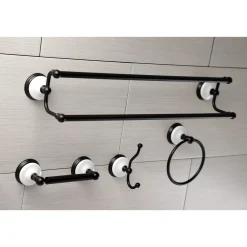 Kingston Brass Victorian 4-Pieces Dual Towel Bar Bathroom Hardware Set