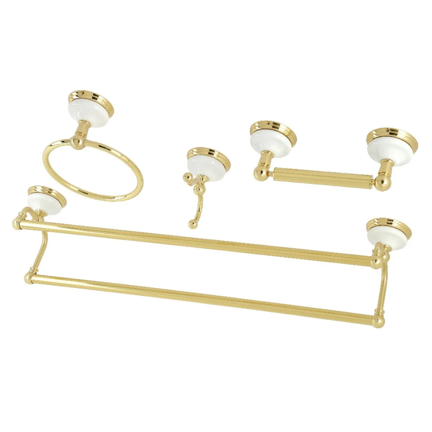Kingston Brass Victorian 4-Pieces Dual Towel Bar Bathroom Hardware Set