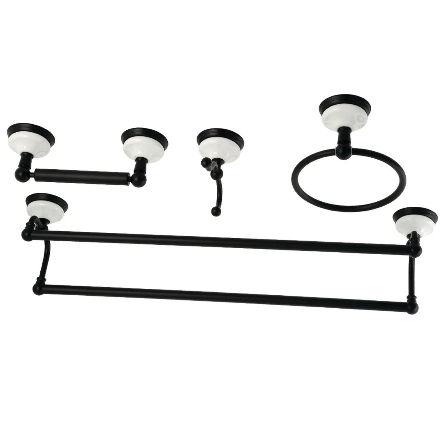 Kingston Brass Victorian 4-Pieces Dual Towel Bar Bathroom Hardware Set