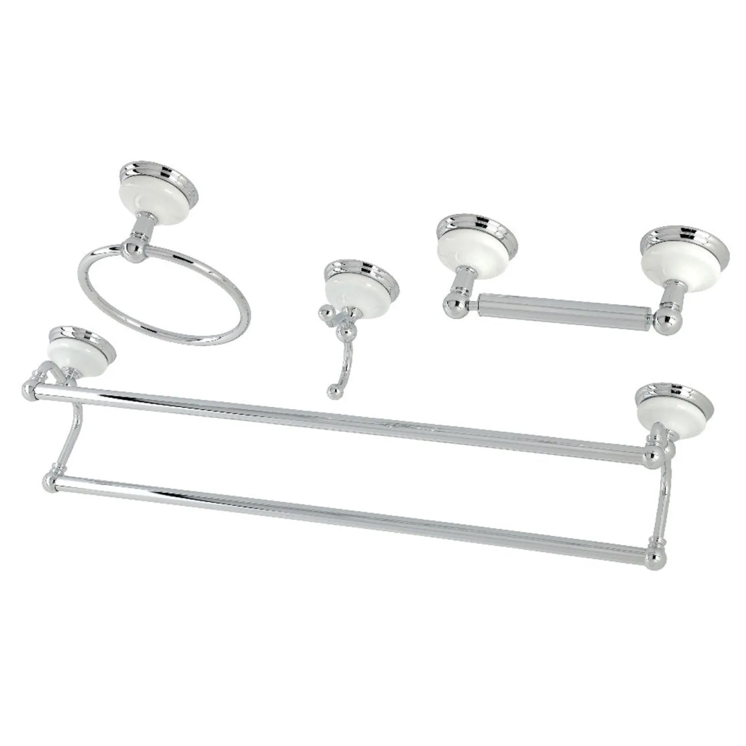 Kingston Brass Victorian 4-Pieces Dual Towel Bar Bathroom Hardware Set