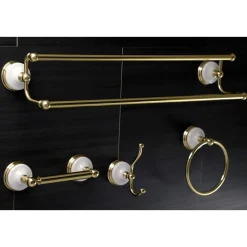 Kingston Brass Victorian 4-Pieces Dual Towel Bar Bathroom Hardware Set
