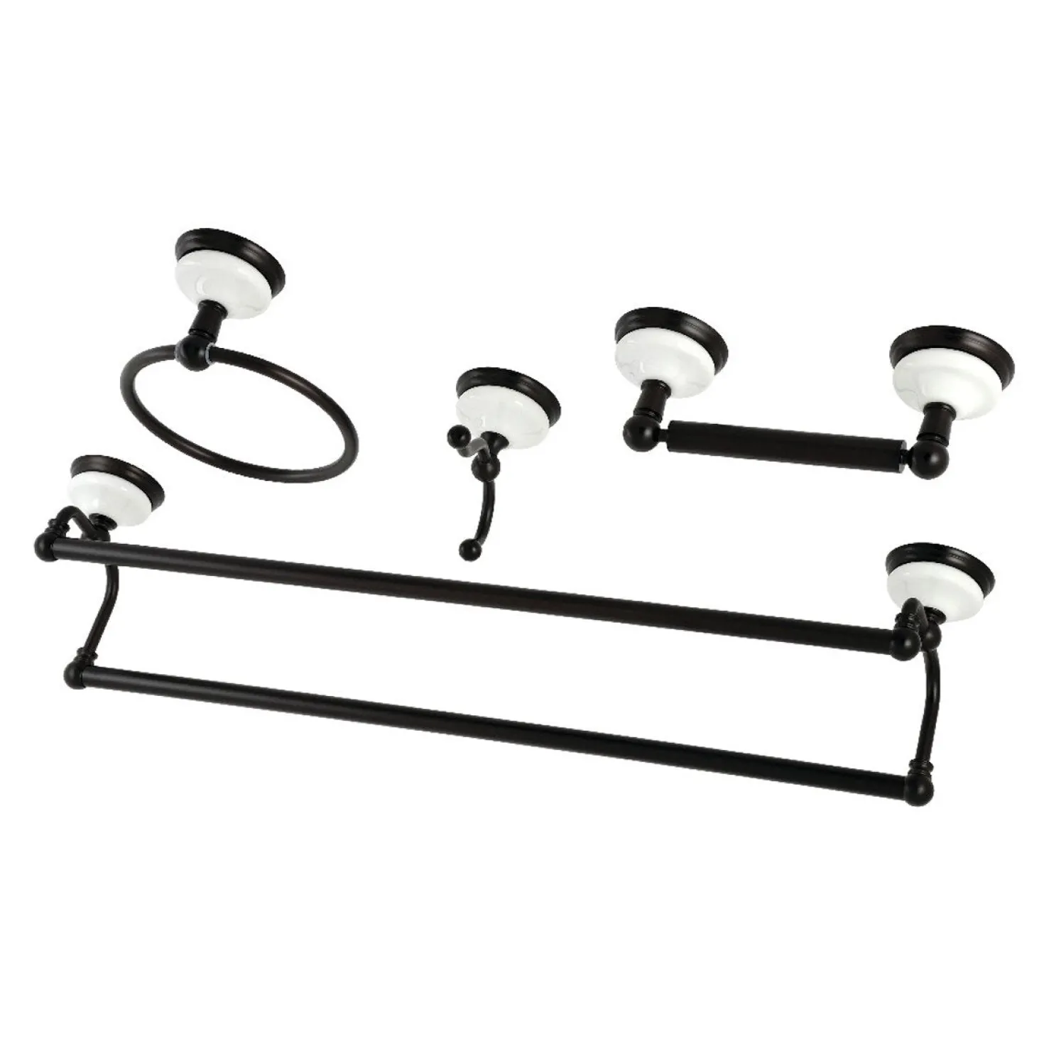 Kingston Brass Victorian 4-Pieces Dual Towel Bar Bathroom Hardware Set