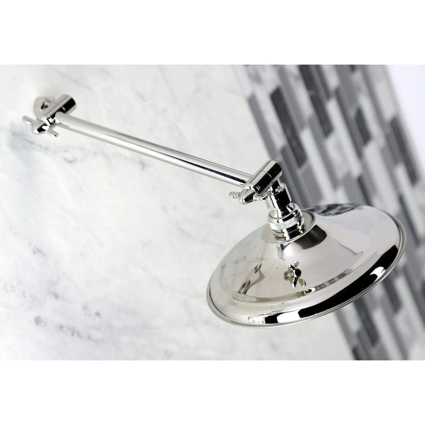 Kingston Brass Victorian Shower Head with Adjustable Shower Arm in Polished Nickel