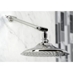 Kingston Brass Victorian Shower Head with Adjustable Shower Arm in Polished Nickel
