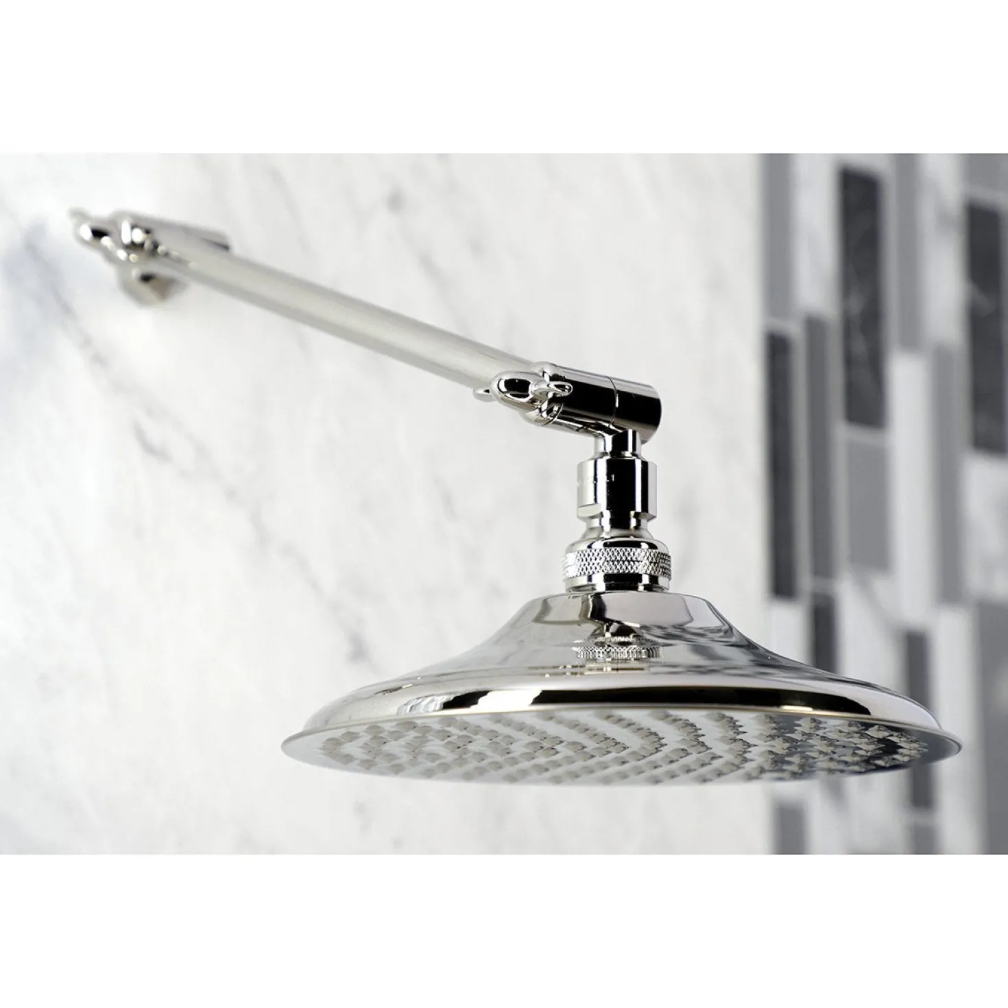Kingston Brass Victorian Shower Head with Adjustable Shower Arm in Polished Nickel