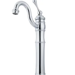 Kingston Brass Victorian Single Handle Vessel Sink Faucet with Optional Cover Plate in Polished Chrome