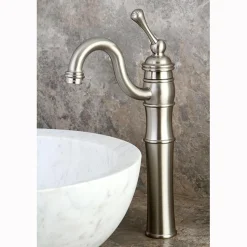 Kingston Brass Victorian Single Handle Vessel Sink Faucet with Optional Cover Plate