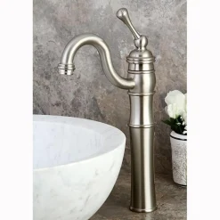 Kingston Brass Victorian Single Handle Vessel Sink Faucet with Optional Cover Plate
