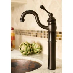 Kingston Brass Victorian Single Handle Vessel Sink Faucet with Optional Cover Plate