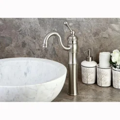 Kingston Brass Victorian Single Handle Vessel Sink Faucet with Optional Cover Plate