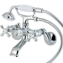 Kingston Brass Victorian Tub Wall Mount Clawfoot Tub Filler with Hand Shower