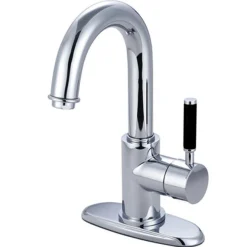 Kingston Brass Vilbosch Single Handle 4" Centerset Lavatory Faucet with Push Pop-up and Optional Deck Plate