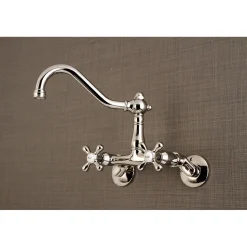 Kingston Brass Vintage 6" Adjustable Center Wall Mount Kitchen Faucet