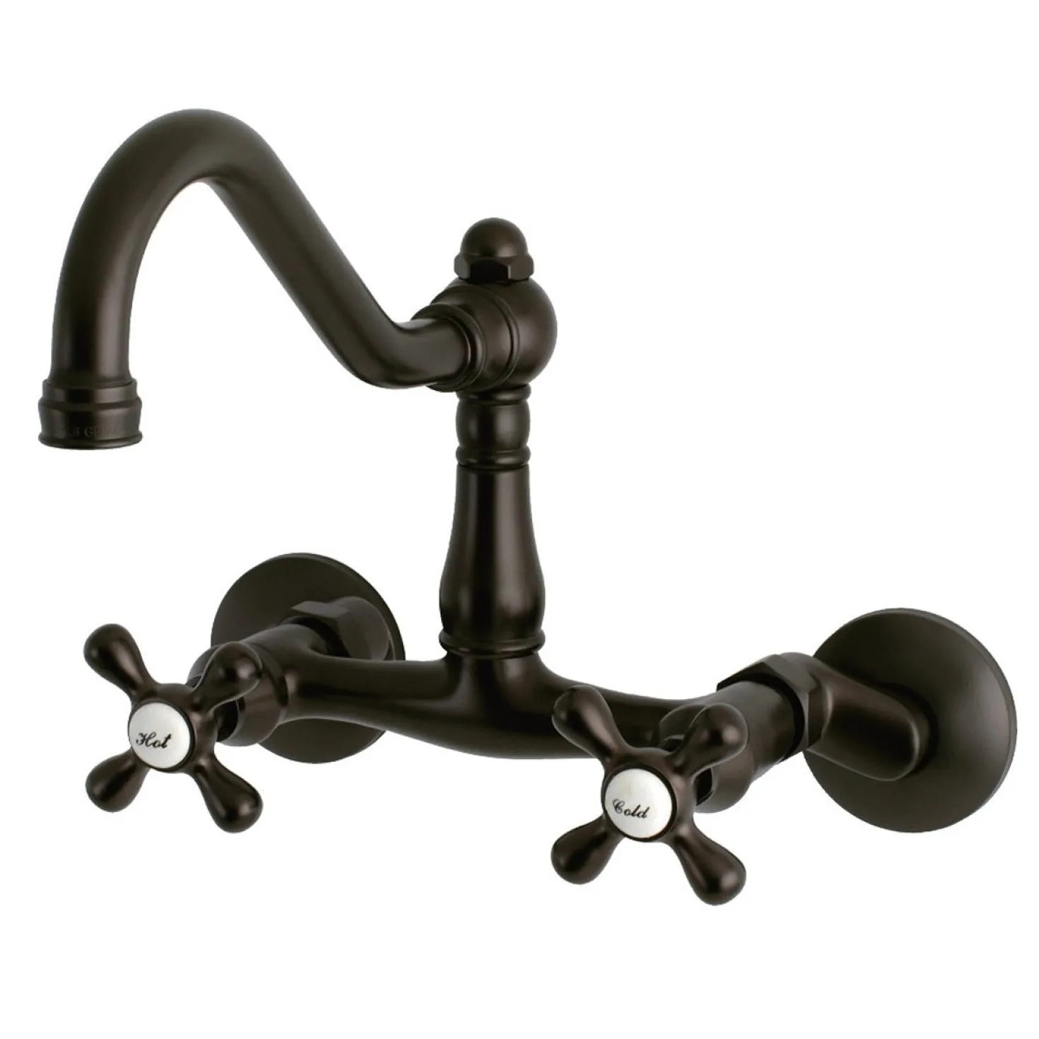 Kingston Brass Vintage 6" Adjustable Center Wall Mount Kitchen Faucet