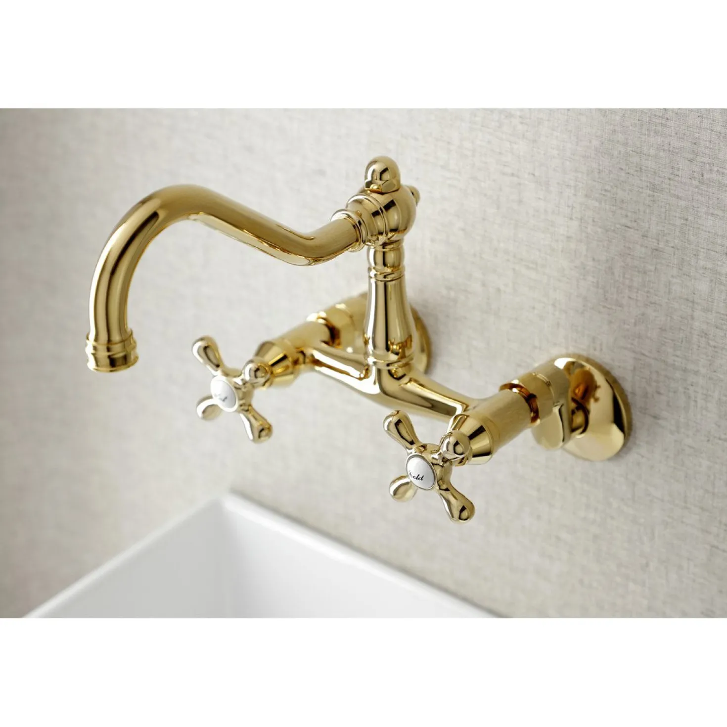 Kingston Brass Vintage 6" Adjustable Center Wall Mount Kitchen Faucet
