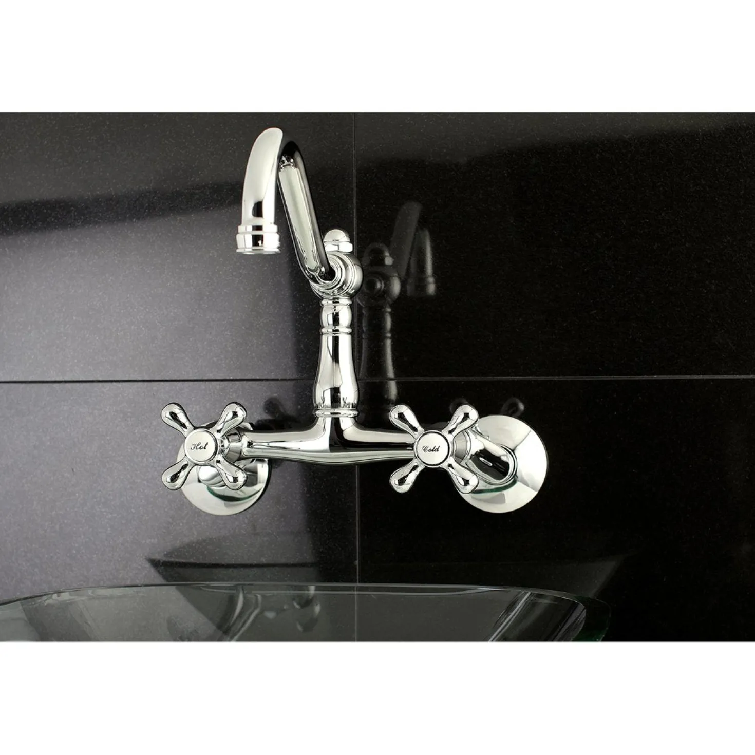 Kingston Brass Vintage 6" Adjustable Center Wall Mount Kitchen Faucet