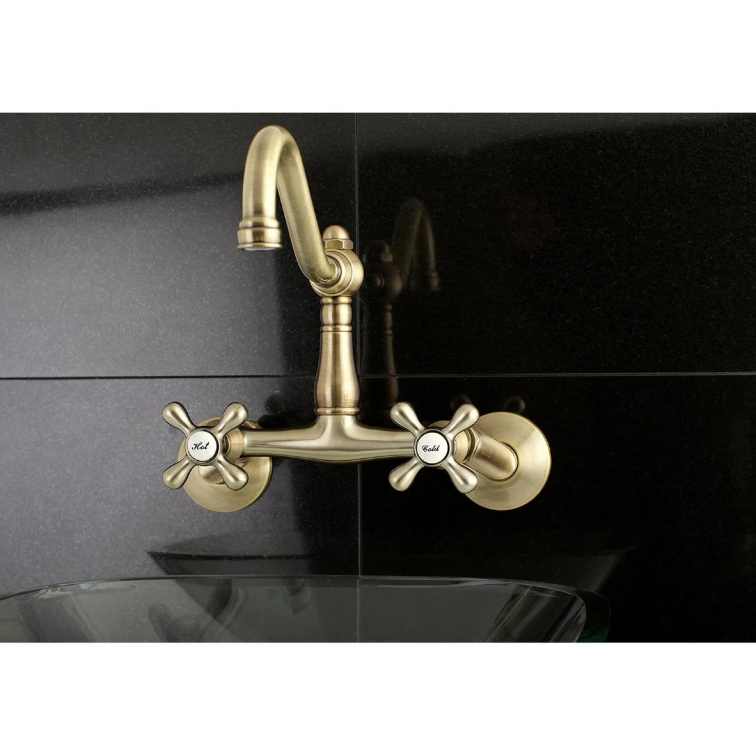 Kingston Brass Vintage 6" Adjustable Center Wall Mount Kitchen Faucet