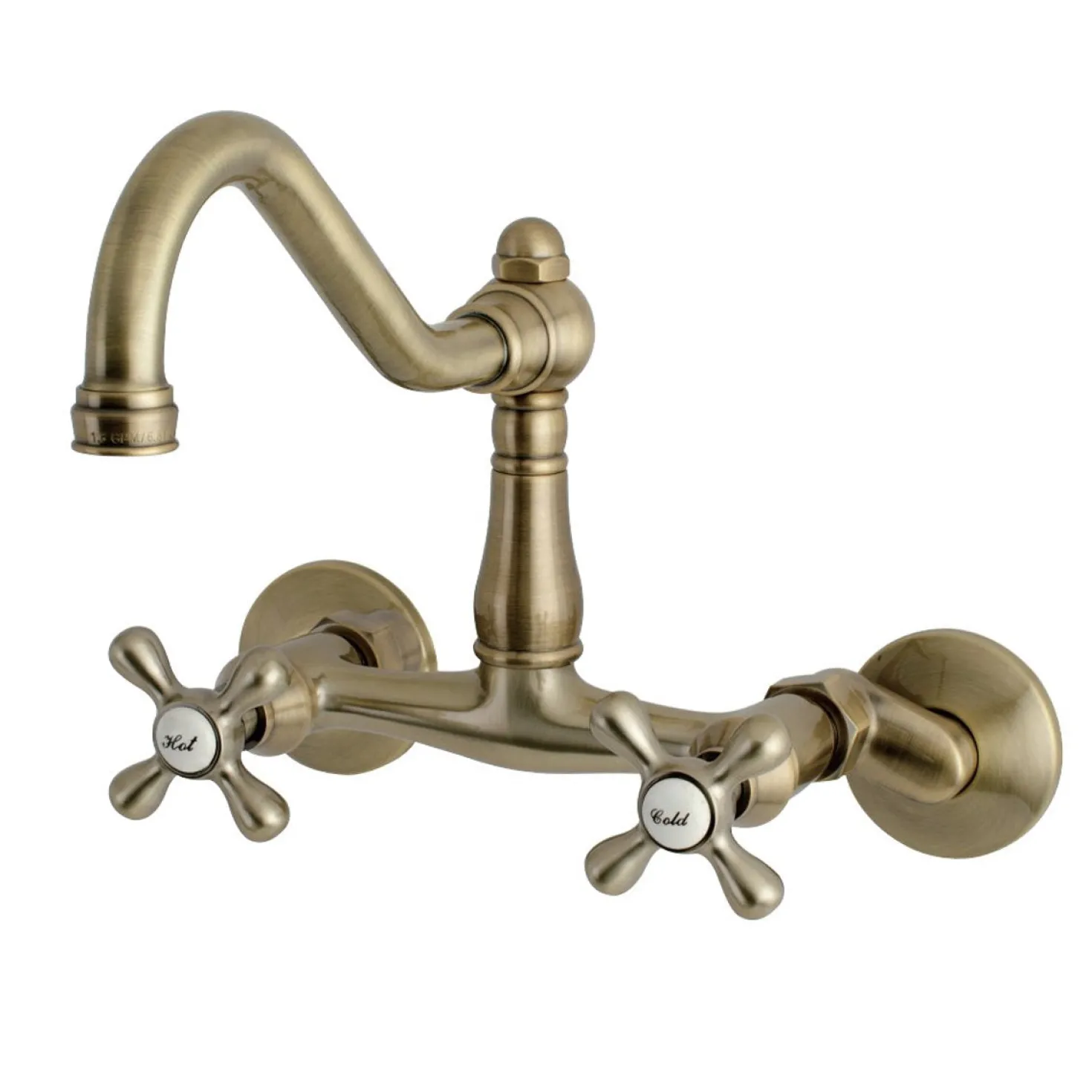 Kingston Brass Vintage 6" Adjustable Center Wall Mount Kitchen Faucet