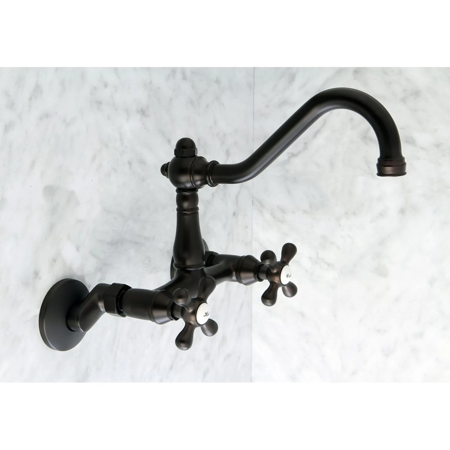 Kingston Brass Vintage 6" Adjustable Center Wall Mount Kitchen Faucet