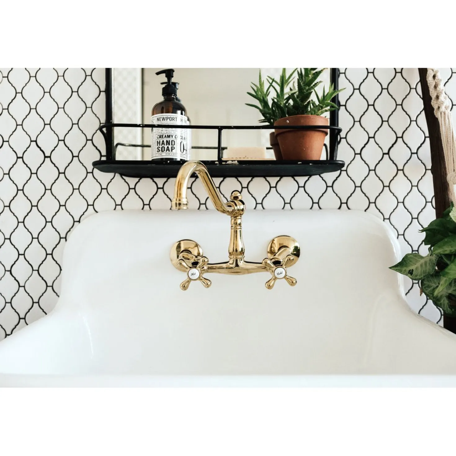 Kingston Brass Vintage 6" Adjustable Center Wall Mount Kitchen Faucet