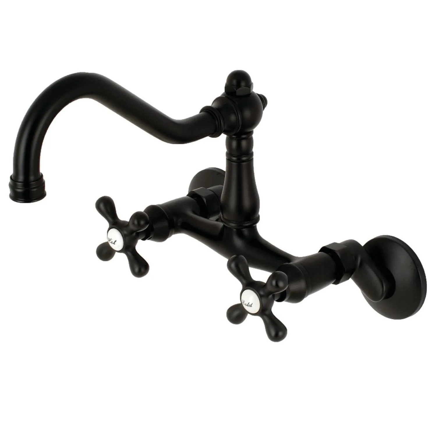 Kingston Brass Vintage 6" Adjustable Center Wall Mount Kitchen Faucet