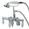 Kingston Brass Vintage Adjustable 3-3/8" - 9" Center Classic Wall Mount Clawfoot Tub Filler with Hand Shower