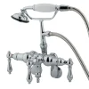 Kingston Brass Vintage Adjustable 3-3/8" - 9" Center Wall Mount Clawfoot Tub Filler with Hand Shower