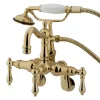 Kingston Brass Vintage 3-3/8" - 9" Adjustable Center Clawfoot Wall Mount Tub Filler with Hand Shower