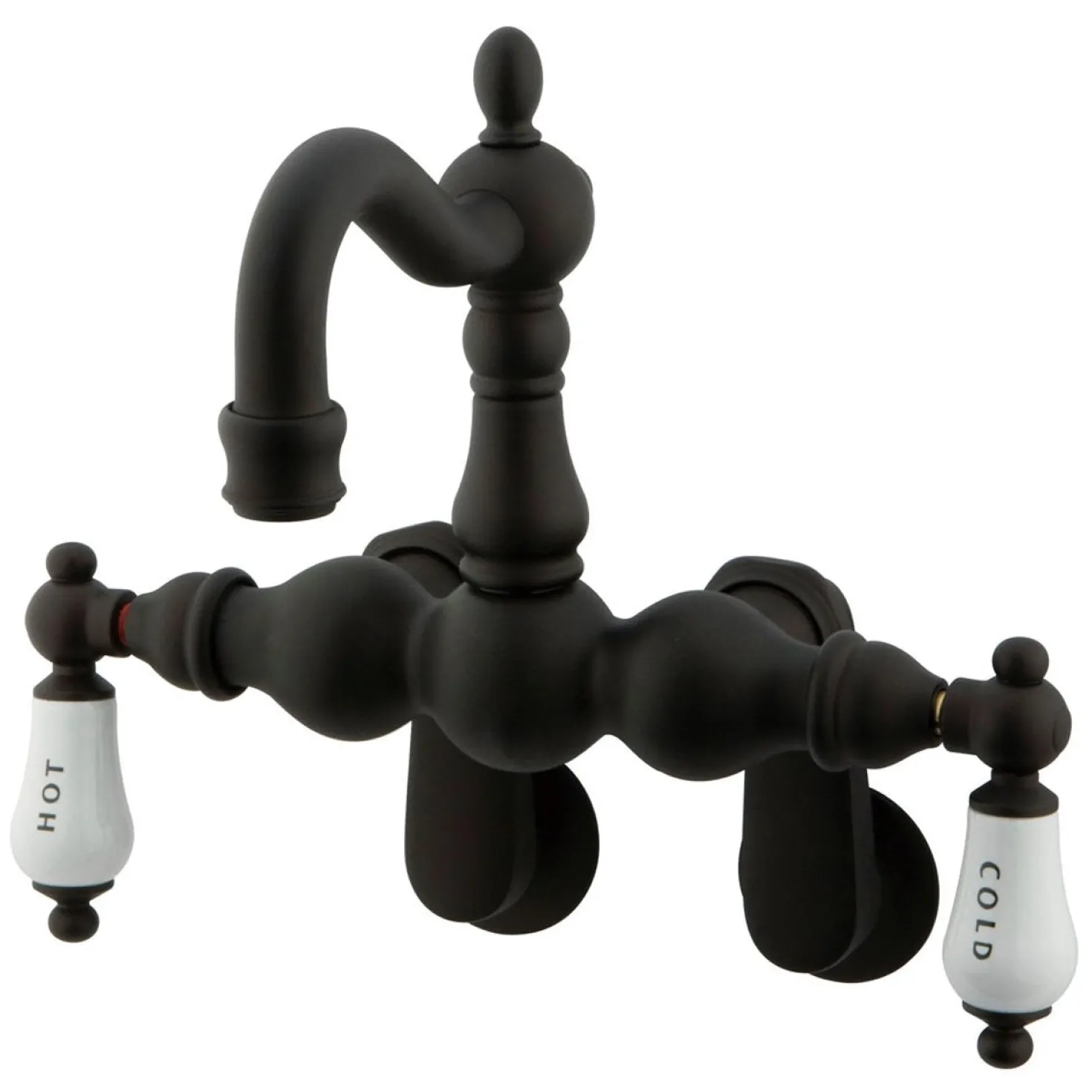 Kingston Brass Vintage 3-3/8" - 9" Adjustable Center Classic Wall Mount Clawfoot Tub Filler