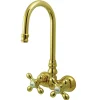 Kingston Brass Vintage 3-3/8" Brass Wall Mount Clawfoot Tub Filler Faucet