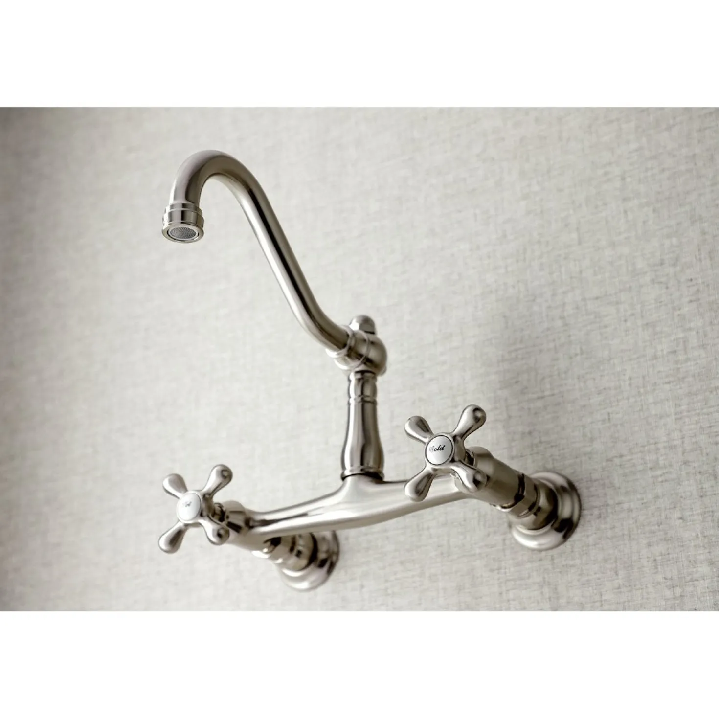 Kingston Brass Vintage 8" Center Wall Mount Bathroom Faucet